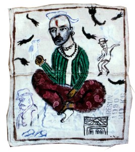 פורטרט עצמי על שק סוכר