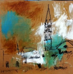 יפו. צבע ופחם על קרטון. 80X80