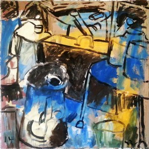 רישום על בד ערבי. צבע תעשייתי. 150X150