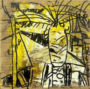 צבע ודיו על קרטון. 25cm x 25cm