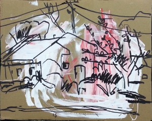 צבע ודיו על קרטון. 40cm X 22cm 